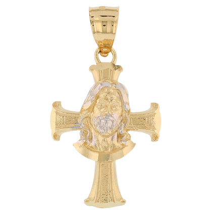 Gold Jesus Cross Unisex Diamond Cut Religious Pendant (emgeedi# P13790)
