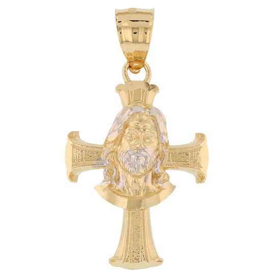 Gold Jesus Cross Unisex Diamond Cut Religious Pendant (emgeedi# P13790)