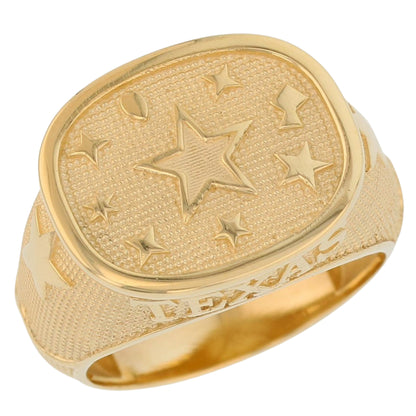 Gold Texas Lone Star Mens Ring (emgeedi# R13791)