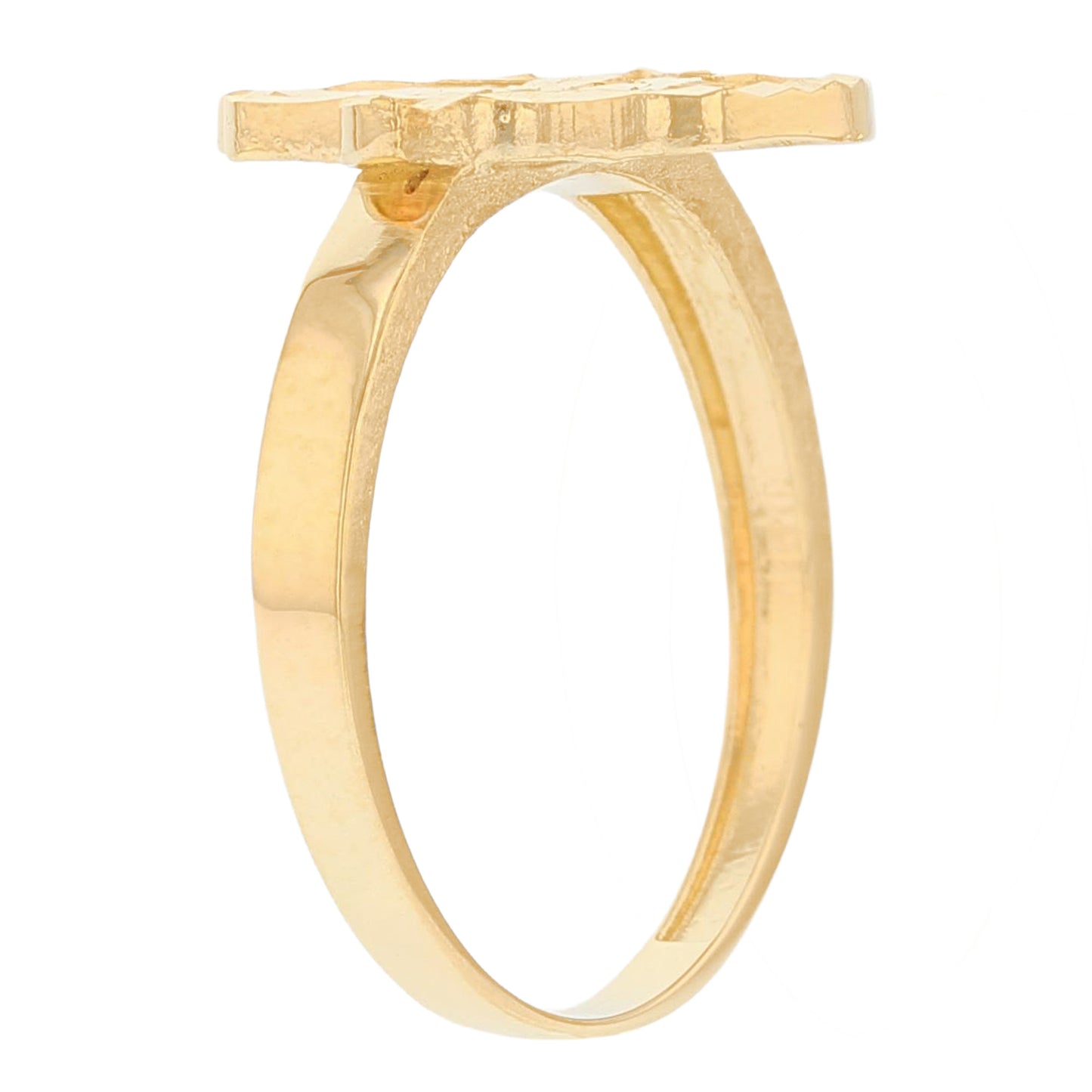 Gold Small Hamsa Womens Diamond Cut Ring (emgeedi# R14236)