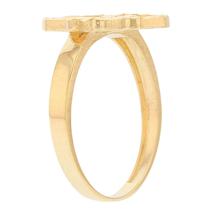 Gold Small Hamsa Womens Diamond Cut Ring (emgeedi# R14236)