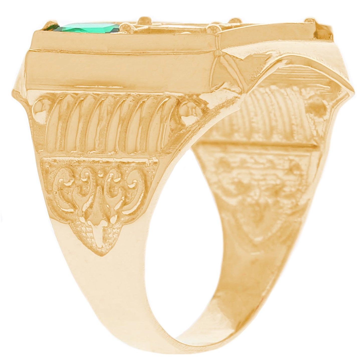 Gold Cluster White CZ Mens Ring (emgeedi# R6996)
