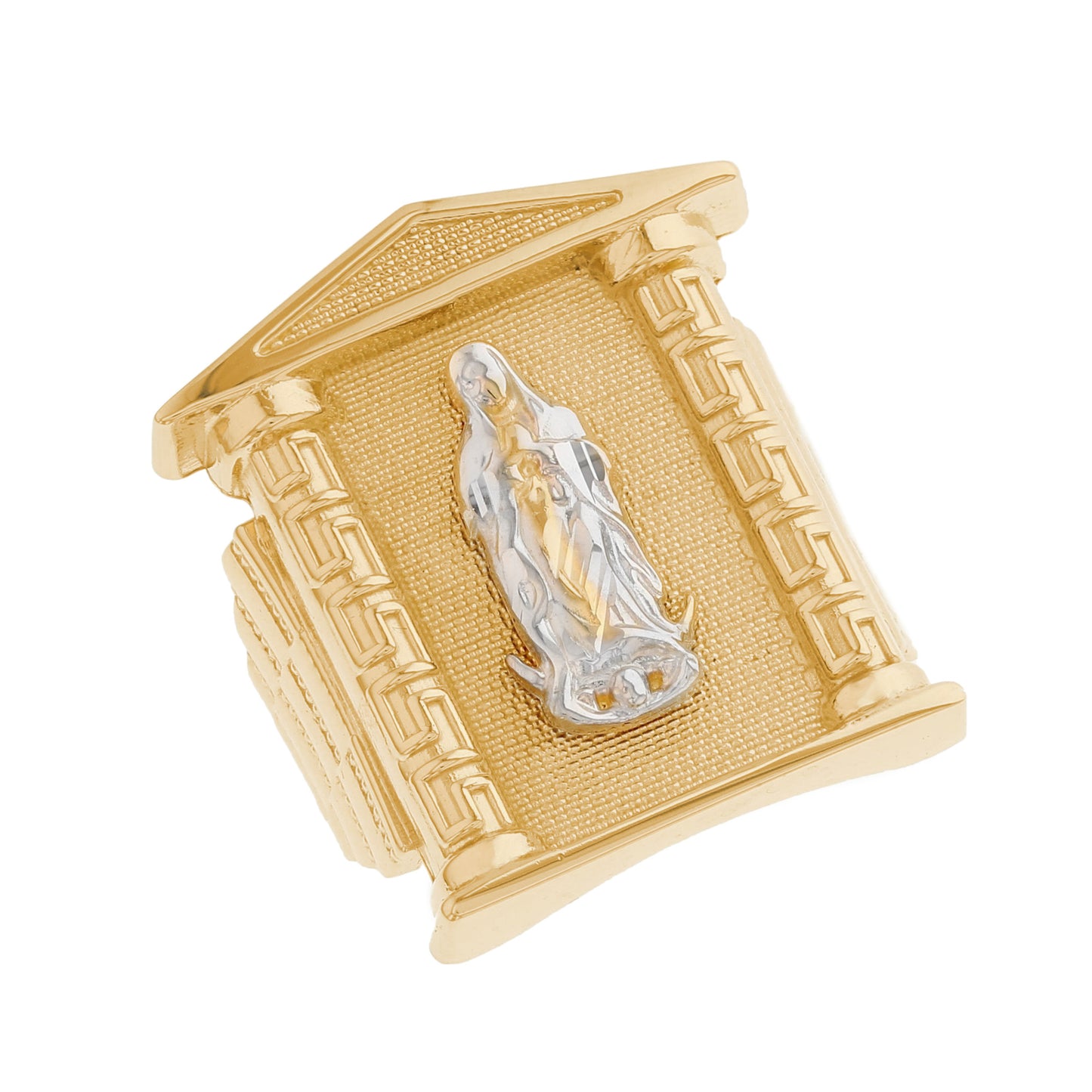 Gold Virgin Mary Guadalupe Mens House Style Religious Saint Ring (emgeedi# R12876)
