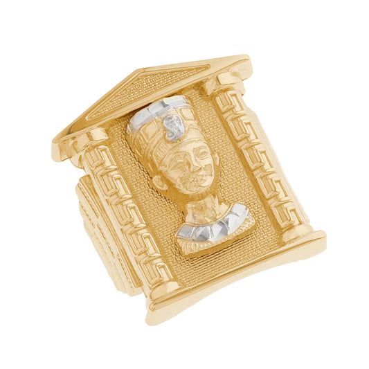 Gold Egyptian Queen Nefertiti Mens House Style Ring (emgeedi# R12877)