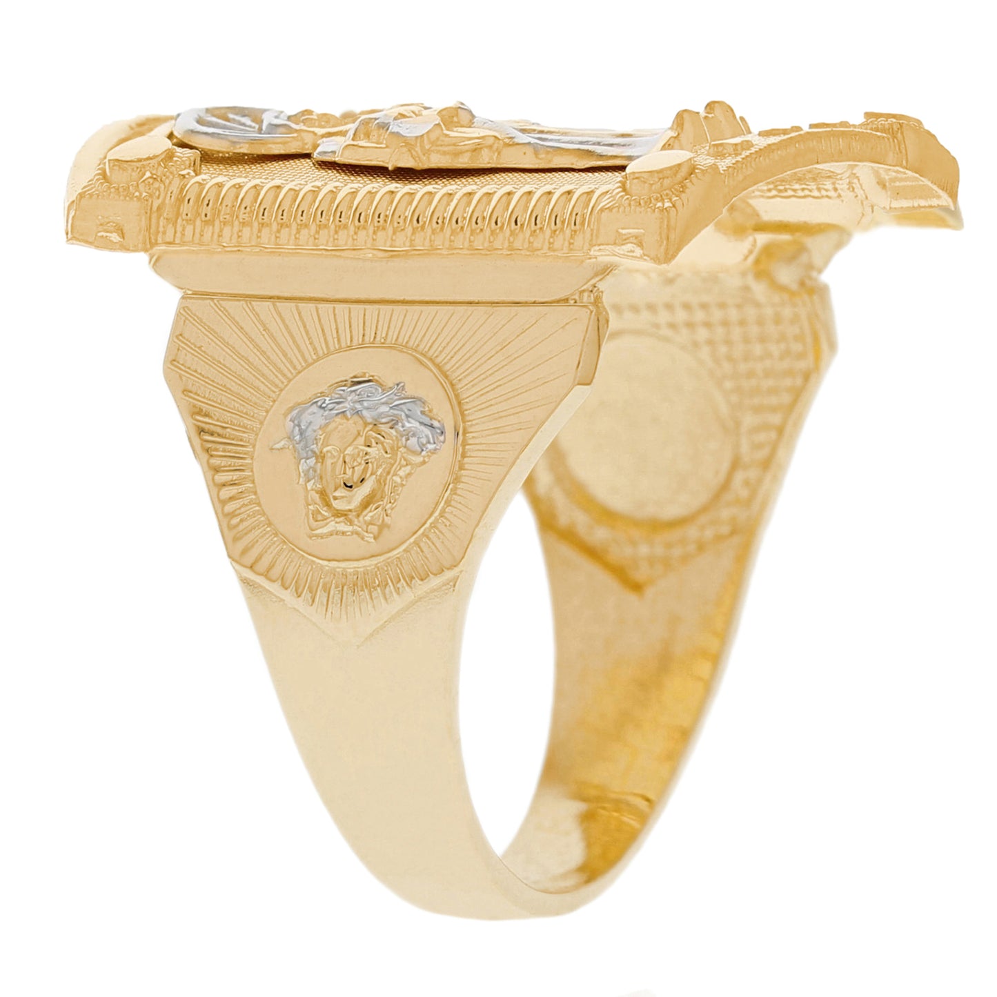 Gold Santa Muerte Mens Ring (emgeedi# R13264)