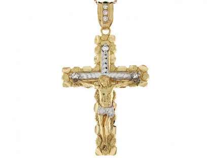 Silver White CZ Unisex Religious Crucifix Pendant (emgeedi# P4133)