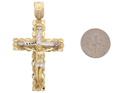 Silver White CZ Unisex Religious Crucifix Pendant (emgeedi# P4133)