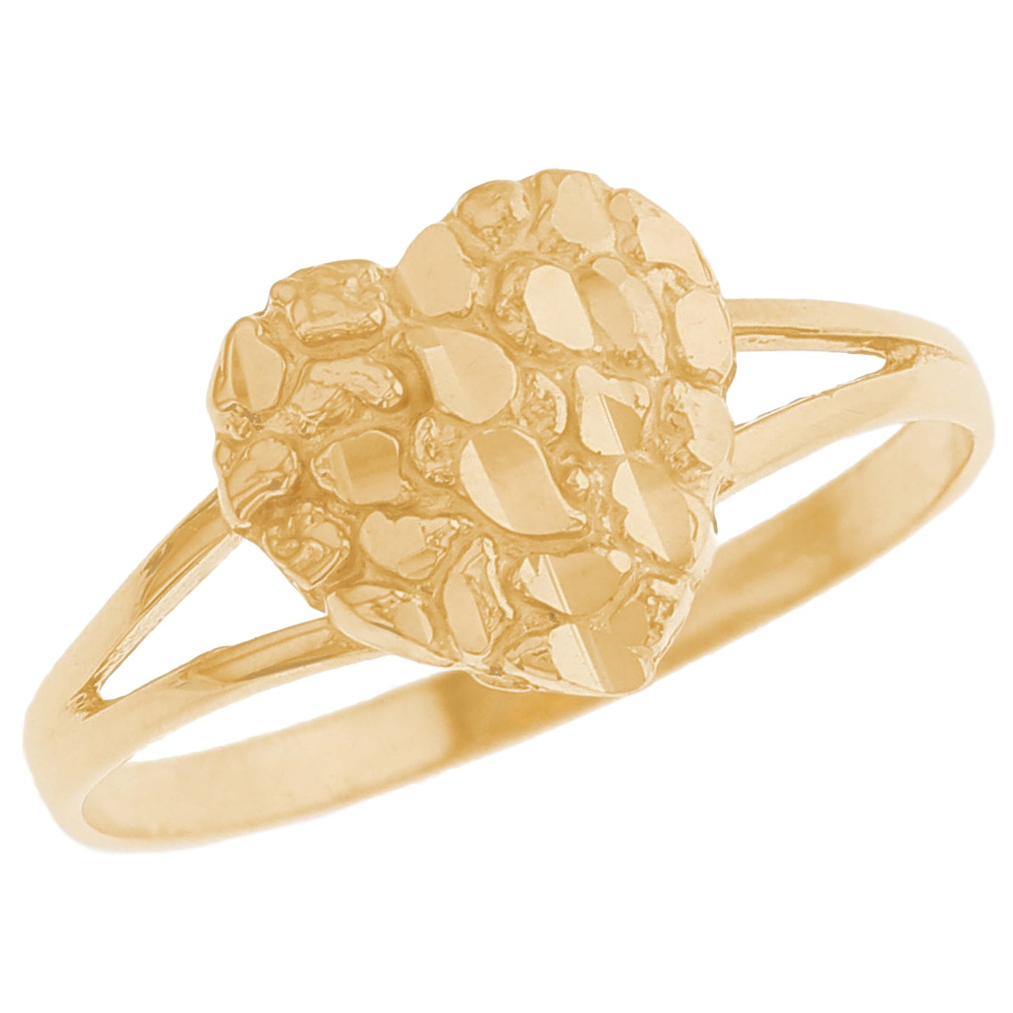 Gold Extra Small Heart Womens Nugget Ring (emgeedi# R12677)