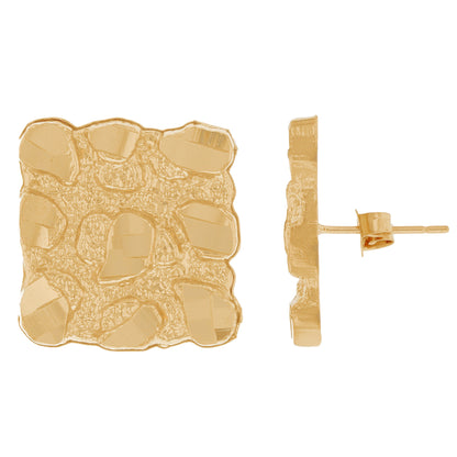 Gold Large Nugget Unisex Earring (emgeedi# E13041)