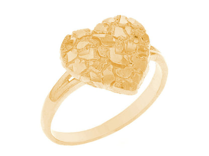 Gold Small Heart Womens Nugget Ring (emgeedi# R12056)