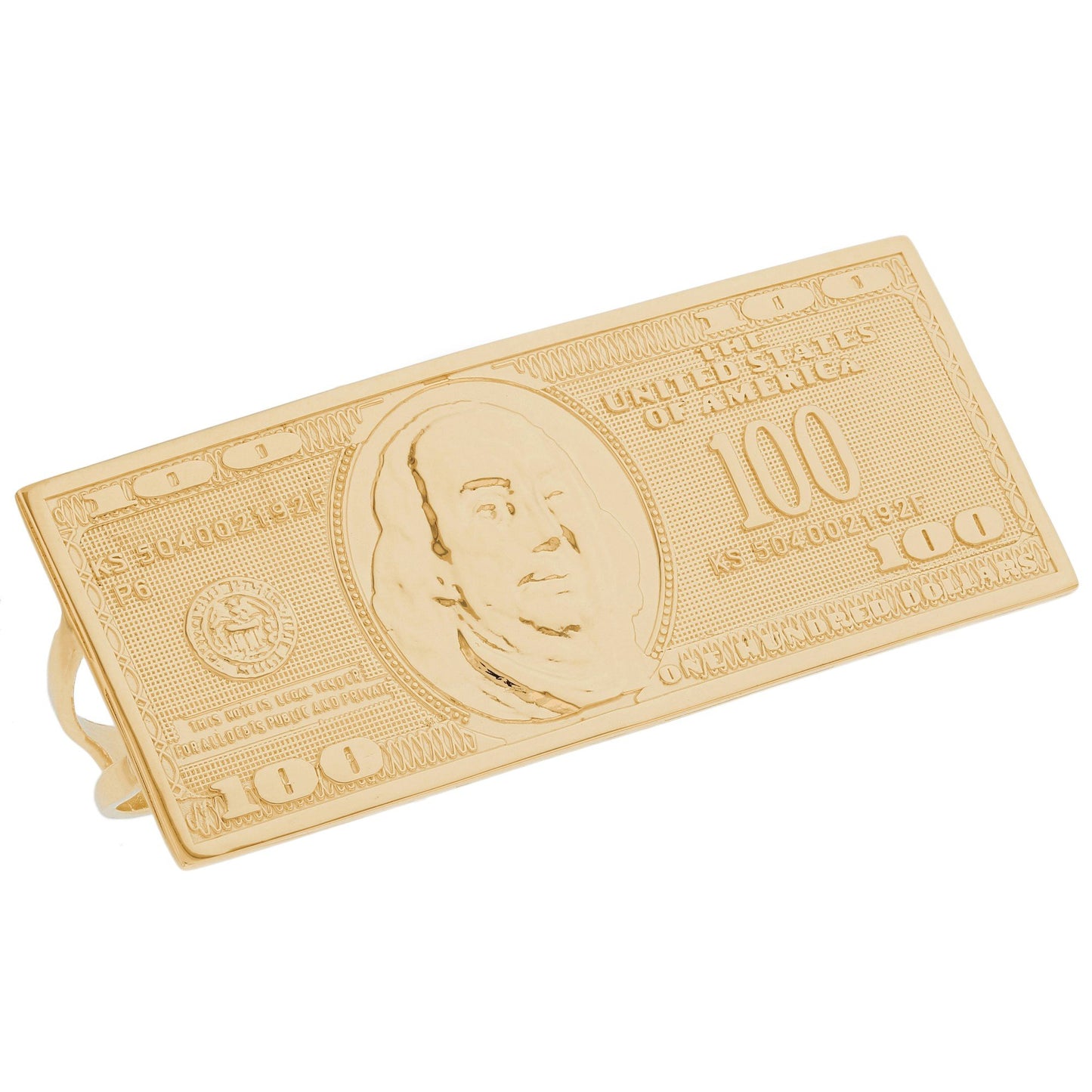 Gold Hundred Dollar Bill Mens Multiple Finger Ring (emgeedi# R12615)