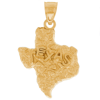 Gold Small Texas Unisex Nugget Pendant (emgeedi# P13335)