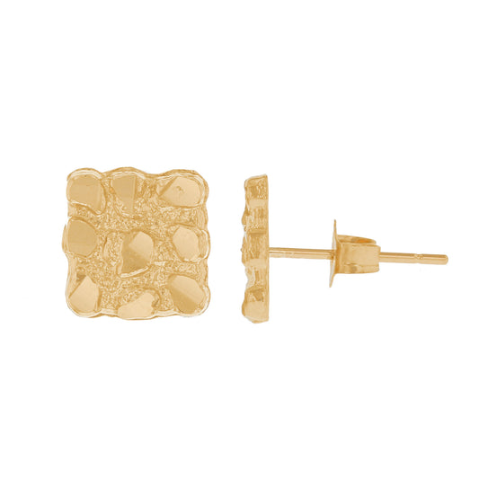 Gold Small Nugget Unisex Earring (emgeedi# E13043)