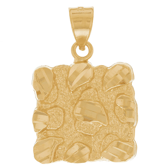 Gold Large Nugget Mens Pendant (emgeedi# P13041)
