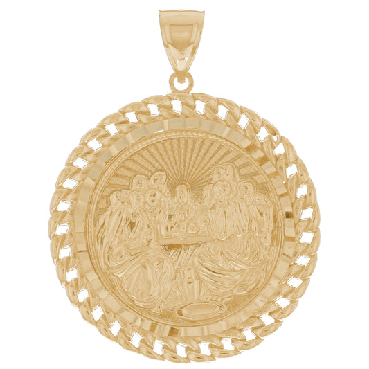 Gold Last Supper Mens Religious Jesus Pendant (emgeedi# P12942)