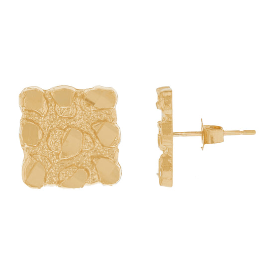 Gold Medium Nugget Unisex Earring (emgeedi# E13042)