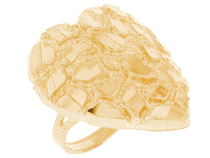 Gold Large Heart Womens Nugget Ring (emgeedi# R12100)