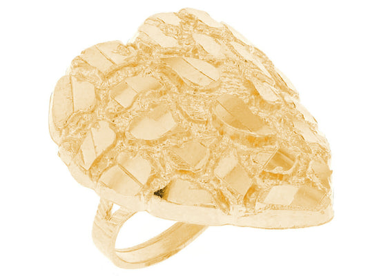 Gold Large Heart Womens Nugget Ring (emgeedi# R12100)