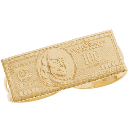 Gold 4.4cm Hundred Dollar Mens Multiple Finger Ring (emgeedi# R12679)