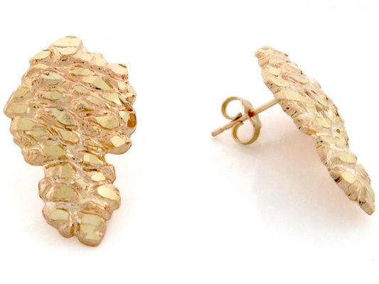 Gold Unisex Nugget Earring (emgeedi# E3460)