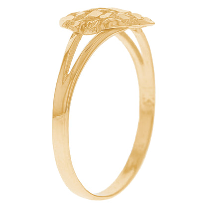 Gold Extra Small Heart Womens Nugget Ring (emgeedi# R12677)