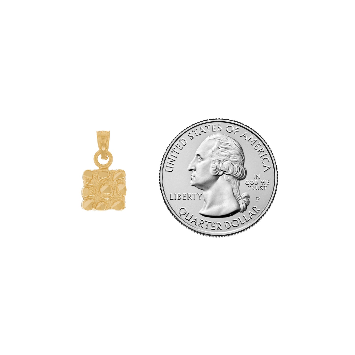 Gold Small Nugget Unisex Pendant (emgeedi# P13043)