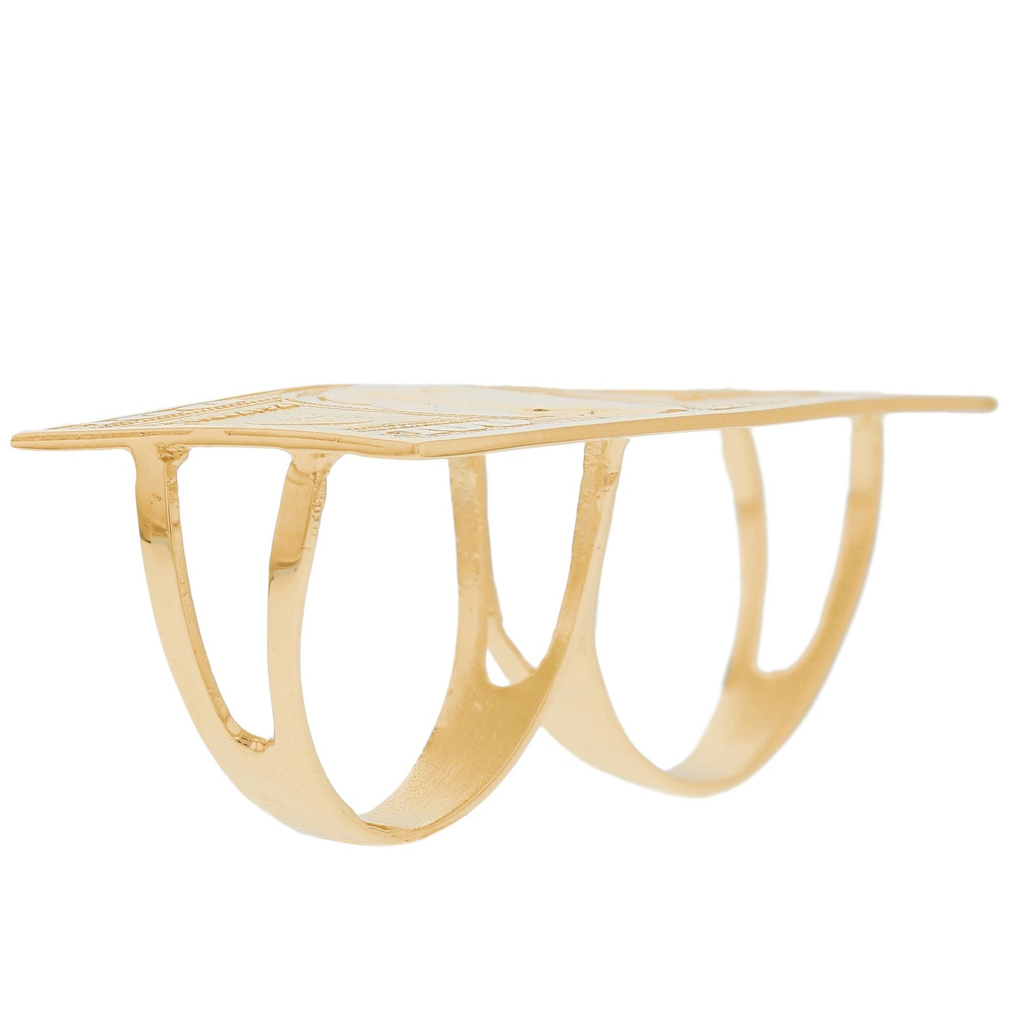 Gold Hundred Dollar Bill Mens Multiple Finger Ring (emgeedi# R12615)