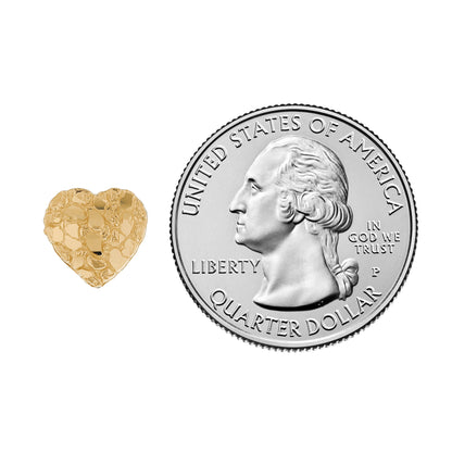Gold Extra Small Womens Heart Nugget Earring (emgeedi# E12677)