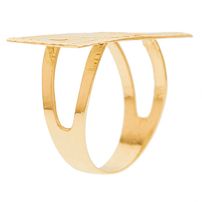 Gold 3.1cm Hundred Dollar Mens Ring (emgeedi# R12680)