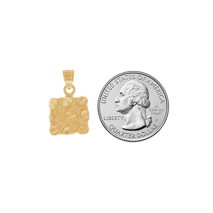 Gold Medium Nugget Unisex Pendant (emgeedi# P13042)