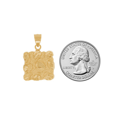 Gold Large Nugget Mens Pendant (emgeedi# P13041)