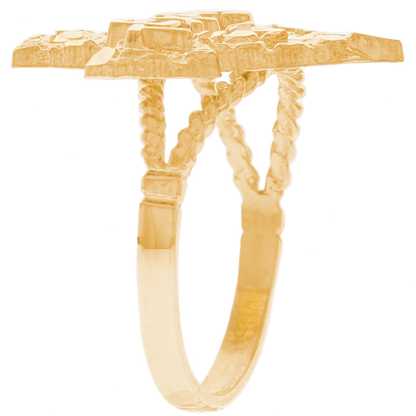 Gold Texas Nugget Unisex Ring (emgeedi# R13335)